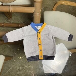 Baby Cardigan Sweater Knit‎ Button Up Elbow Patches 3-6 Months